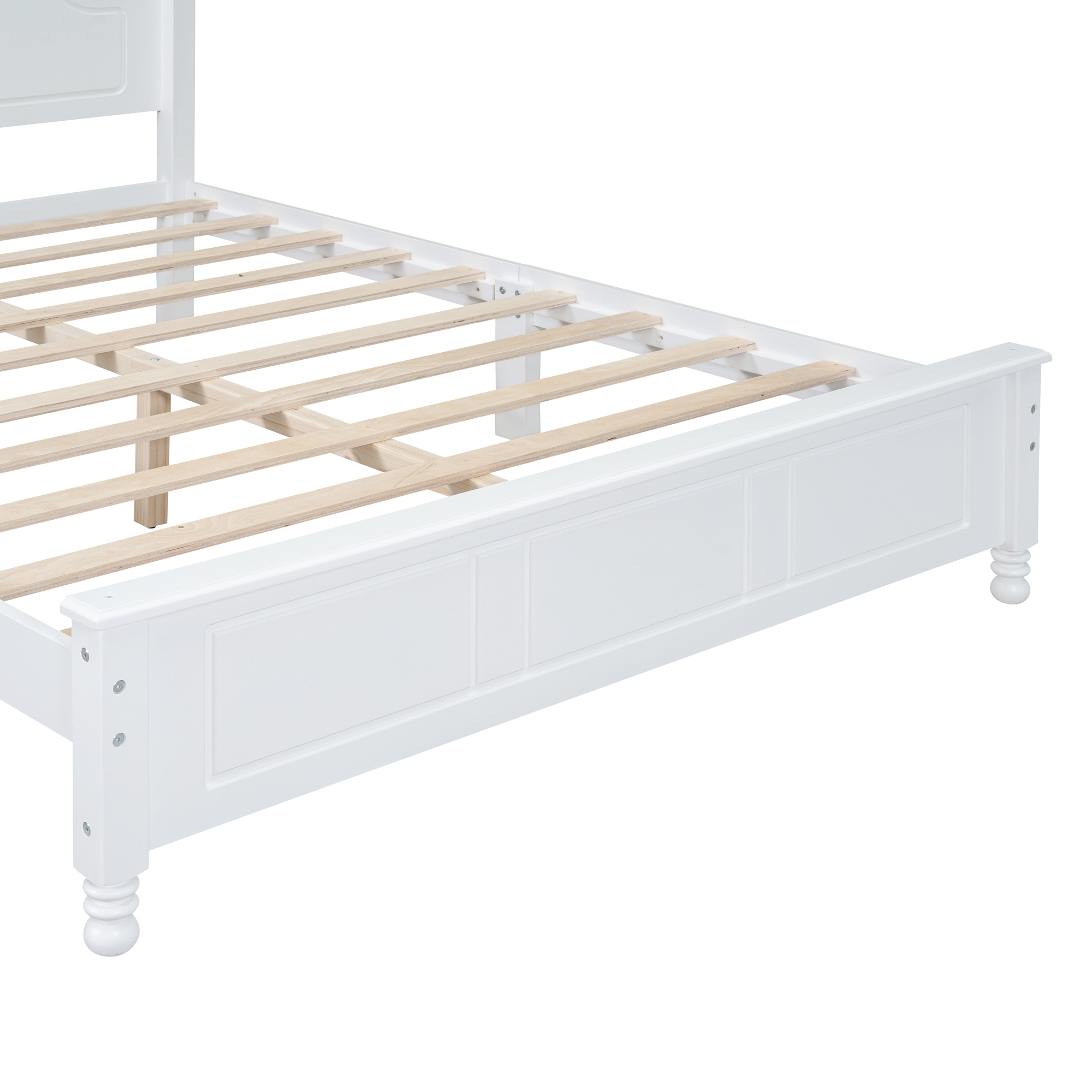Lit plateforme en bois Noble House, style rétro, blanc, 2 places