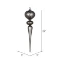 thumbnail image 2 of Vickerman MT195487 25 in. Pewter Matte Glitter Finial Ornament, 2 of 2