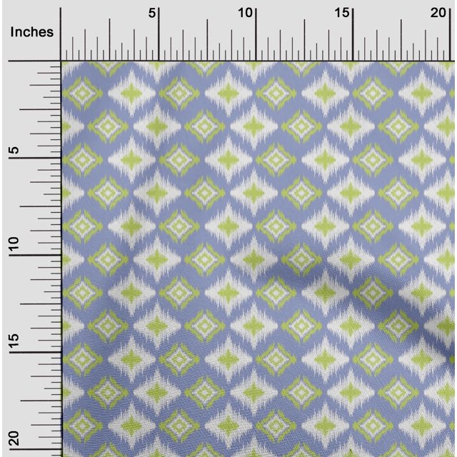oneOone Cotton Cambric Fabric Geometric Ikat Printed Craft Fabric BTY 56 Inch Wide