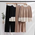 thumbnail image 4 of Yuyuzo Womens Ribble Knit 2 Piece Sets Long Sleeve Turtleneck Pullover Sweaters with Straight Leg Pants Suits, 4 of 4