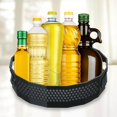 thumbnail image 2 of Anti-Skid Turntable Spice Rack Bathroom Rotating Round Spice Rack Storage Tray Organizer Container Spice Rack for Black S, 2 of 9