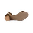thumbnail image 3 of BLISSFUL STEP Women's Open Toe Block Mid Heeled Lace Up Sandals, 3 of 7