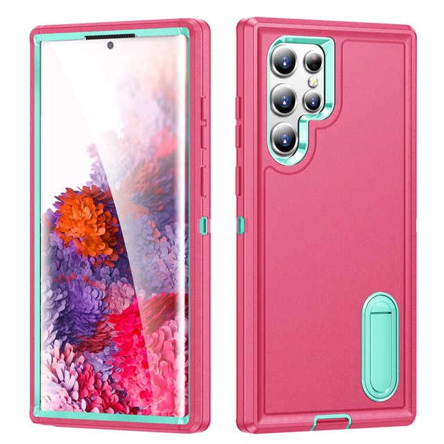 for Samsung Galaxy S22 Ultra 5G Case, Samsung S22 Ultra Phone Case with Built in Kickstand, Shockproof/Dustproof/Drop Proof Heavy Duty Military-Grade Rugged Protective Cover for Samsung S22 Ultra 5G