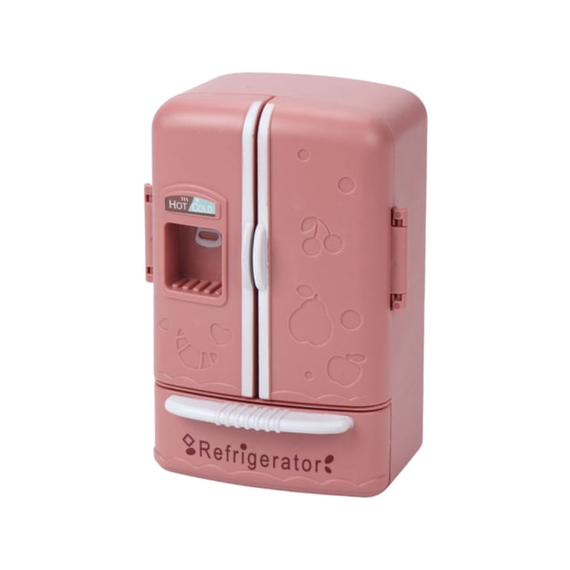 Miniature Refrigerator Toy with Realistic Food Models - Dollhouse Kitchen Play Set for Kids, DIY Pretend Play Accessory with Detailed Interior and Safe Design