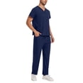 thumbnail image 4 of TIMIFIS Scrub for Men Set Medicals Uniform Scrub Top and Pants Solid Color Four Season Comfort Fits Scrub Set with Pockets - Spring/Summer, 4 of 7
