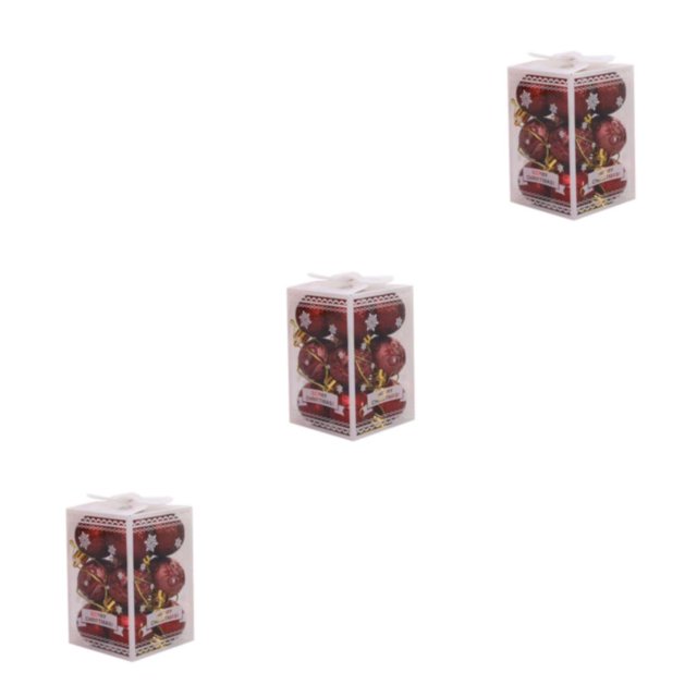Decodeary 12piece Wedding New Year Navidad Pendant Ball Wide Application And Easy wine red 3Set