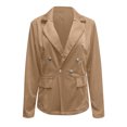 thumbnail image 4 of Womens Summer Clothes Womens Summer Fashion Solid Color Slim Long Sleeve Double Breasted Suit Small Jacket, 4 of 5