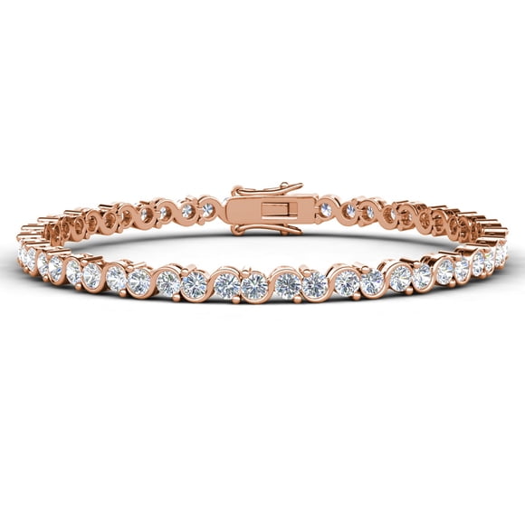 Cate & Chloe Ezra 18k Rose Gold Plated Infinity Tennis Bracelet with Simulated Diamonds for Women