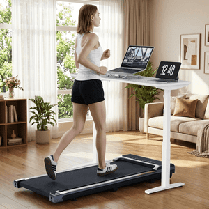 Naipo Tapis de marche sous le bureau avec télécommande léger 2 en 1 Exercice tapis de course 0.6-3.8 Gamme de vitesse pour l'entraînement à domicile