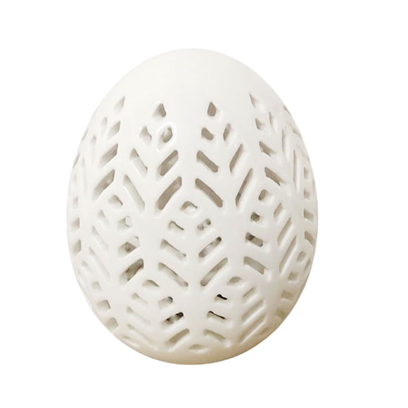 Yhmxh Décoration pour la Maison Oeufs en Céramique à DEL Ajourés Lampe à DEL de Pâques Oeufs en Céramique en Porcelaine Blanche Décoration de Fête Cadeau Bienvenue à la Maison Décorations Décor de Printemps