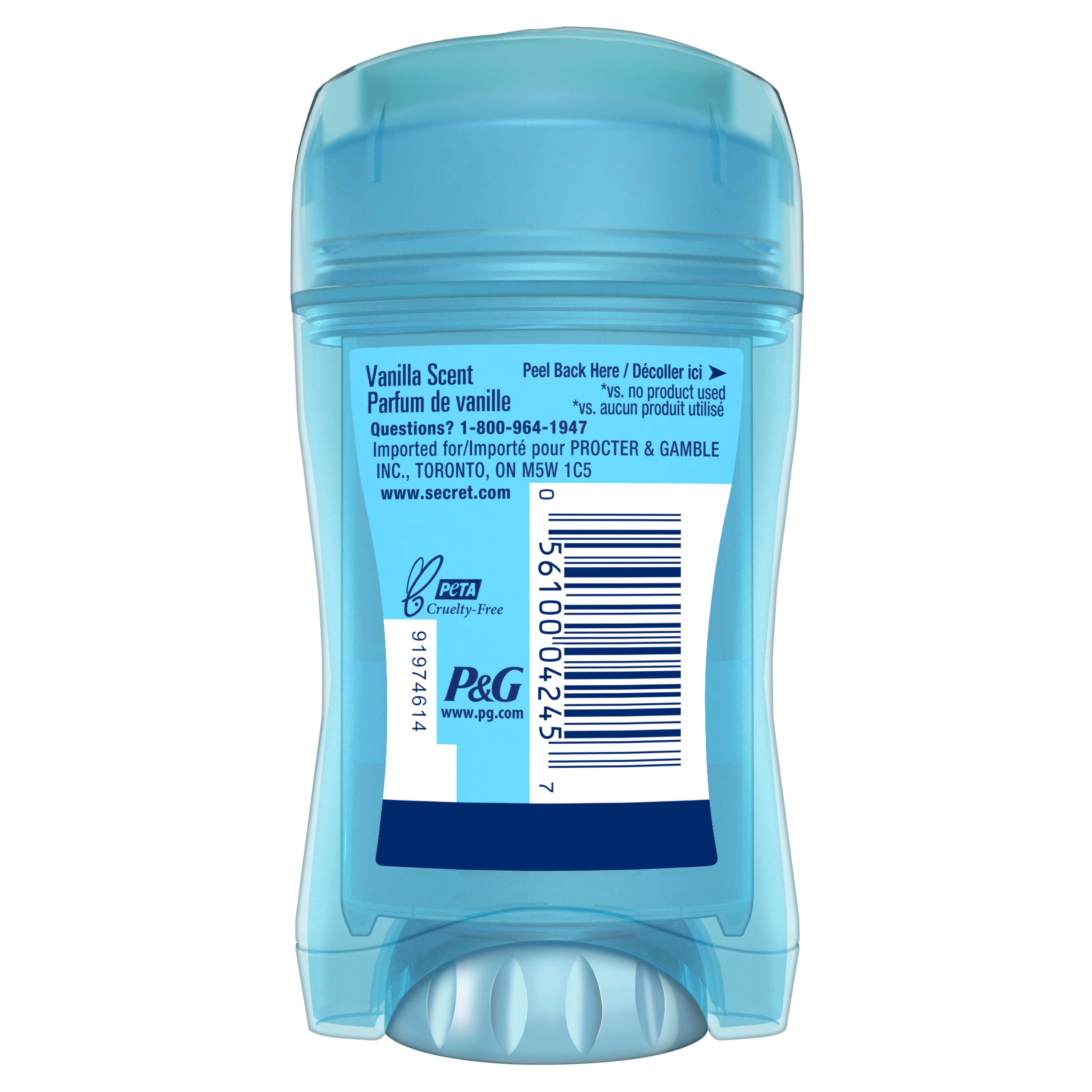 Antisudorifique et désodorisant gel clarté Secret, parfum Vanille