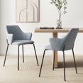 thumbnail image 4 of Gymax 4 PCS Dining Chairs Set of 2 w/ Curved Backrest Wide Seat & Armrests Durable Frame Gray, 4 of 10
