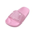 thumbnail image 2 of Xfvqtps Kids Girls Slide Sandals with Rhinestones Soft Sole Non-Slip Home Shower Waterproof PVC Sandals Comfortable Bathroom House Shoes, 2 of 8