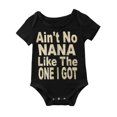 thumbnail image 1 of Xingqing Newborn Infant Baby Girl Boy Letters Short Sleeve O-Neck Button Closure Romper, 1 of 9