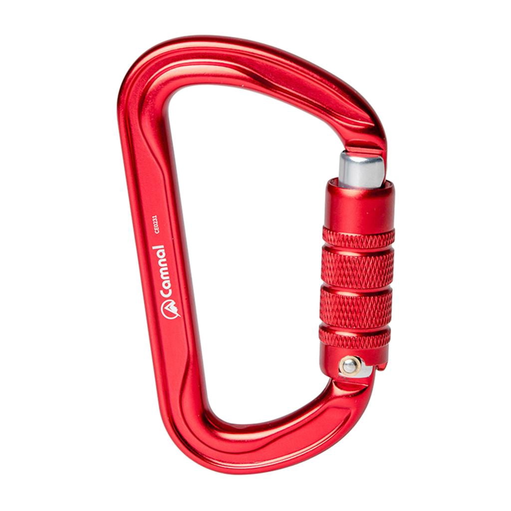 S SERENABLE Professional Rock Climbing Carabiner Screw Lock Heavy Duty Carabiner Red