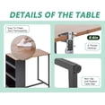 thumbnail image 4 of FDW 2 Modern Home Furniture Rectangular Kitchen Chairs Dining Room Table Set for Small SpacesDining, Brown, 4 of 7