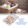 thumbnail image 2 of 8pcs Crochet Hook Set Printing Aluminum Handcraft DIY Colorful Crochet Hook Ergonomic Knitting Hook for Knitters for Sewing,Extra Long Handle Yellow Small Flower, 2 of 9