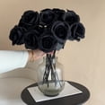 thumbnail image 5 of Dvruxg Artificial Flowers Roses, Fake Silk Flower Long Stem Artificial Rose for Halloween Home Wedding Party Decorations(Black), 5 of 5