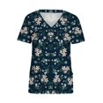 thumbnail image 4 of Womens Scrubs Tops Short Sleeve V-neck Tops Uniform Printed Pockets Blouse Nursing Clearance, 4 of 5