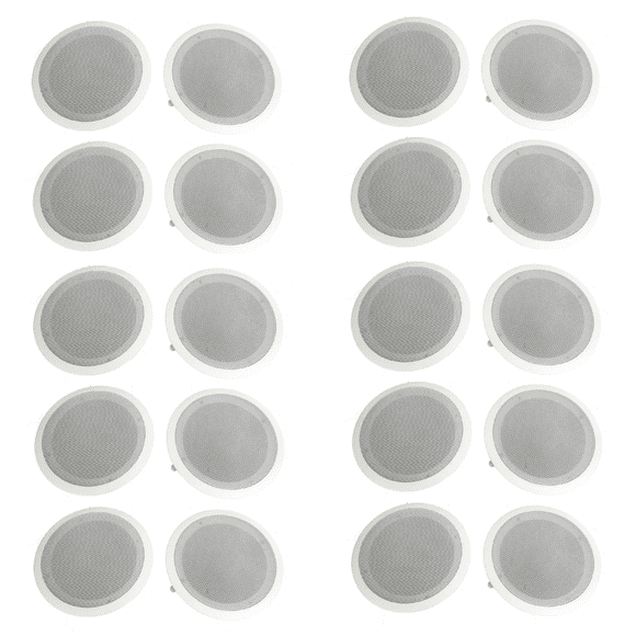 Pyle 8 Inch 500W 2 Way In Wall Ceiling Home Speakers System (Pair) (10 Pack)