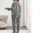 thumbnail image 5 of Ounisa Women Plus Size Pajama Set, Long Sleeve Button-Down Soft Comfy Two-Piece Sleepwear Lounge Set, 5 of 5