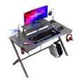 thumbnail image 1 of MOTPK 39 Inch Carbon Fiber Computer Gaming Desk with Monitor Shelf, Black, 1 of 7