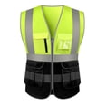 thumbnail image 1 of TOPTIE 10 Pockets High Visibility Safety Vest, Reflective Trim Safety Vest-Yellow/Black-2XL, 1 of 7