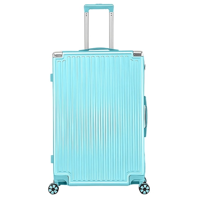 WINGOMART Valise Légère Durable en PC+ABS Rigide, Roues Doubles Pivotantes, Cadenas TSA - 24 Po. Vue Orientée vers l'Avant d'Une Valise Rigide Pivotante de 24 Po en Bleu Pâle avec une Finition Texturée pour Résister aux Égratignures. Comprend des Roues Doubles Pivotantes pour une Mobilité Fluide, une Poignée Télescopique et un Cadenas Approuvé TSA pour des Voyages Sécurisés. Fabriquée en Matériaux PC+ABS Durables, Elle Offre une Capacité Spacieuse de 70 Litres, Idéale pour des Voyages Prolongés Ou des Vacances