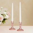 thumbnail image 3 of Weddingstar Vintage Style Pressed Glass Candle Holder - Pink - Set of 3, 3 of 4