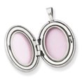 thumbnail image 2 of Sterling Silver Rhodium-plated & Diamond Side Scallops 19mm Oval Locket QLS520 (19mm x 15mm), 2 of 3
