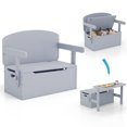 thumbnail image 1 of Costway 3-in-1 Kids Convertible Storage Bench Wood Activity Table and Chair Set Grey, 1 of 10