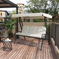 thumbnail image 2 of Outsunny Outdoor 3-person Metal Porch Swing Chair with Canopy Cream, 2 of 10