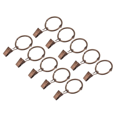 Unique Bargains Anneaux de Rideaux avec Pinces, Lot de 14 Anneaux à Pince pour Draperies, Crochets pour Anneaux à Pince de Rideau de 1,5 Po (Cuivre)