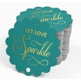 thumbnail image 4 of Inkdotpot Gold Foil Paper Hang Tags Let Love Sparkle Wedding Favor Tags 100 Pieces, 4 of 6