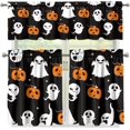 thumbnail image 4 of Halloween Ghost Kitchen Curtains and Valances 3 Piece Set,Valance Curtains for Kitchen Windows Halloween Kitchen Curtains Tiers and Valances for Cafe Living Room Window Decor, 4 of 5