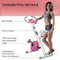 thumbnail image 4 of Soozier Foldable Exercise Bike with 8-Level Magnetic Resistance, Pink, 4 of 8