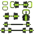 thumbnail image 1 of Soozier 6-in-1 Adjustable Dumbbell Set, 44lbs Free Weights Set, Green, 1 of 10