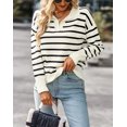 thumbnail image 1 of Pull Rayé Printemps et Automne 2023 pour Femmes Doux Confortable Chaud Haut Décontracté pour Femmes, 1 of 5