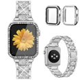 thumbnail image 2 of Antank Compatible for Apple Watch Series 7 45mm Band with Screen Protector Case Jewellery Replacement Metal Strap & 2-Pack Bling Full Cover Protective Case, 2 of 10