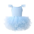 thumbnail image 2 of Robes d'Été pour Adolescentes Enfants Fille Tutu de Ballet Robe Décontractée pour Performance et Personnalité Manches Volantées Fluide Évasée Robes Soleil Bleu Pâle Tenues Assorties L-120, 2 of 2