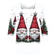 thumbnail image 4 of yoeyez T-Shirts de Noël Laids pour Femmes Manches 3/4 Hauts de Noël Mignons Chandail à Paillettes Imprimé Arbre de Noël Chandail de Fête d'Automne Tunique à Col Rond, 4 of 5