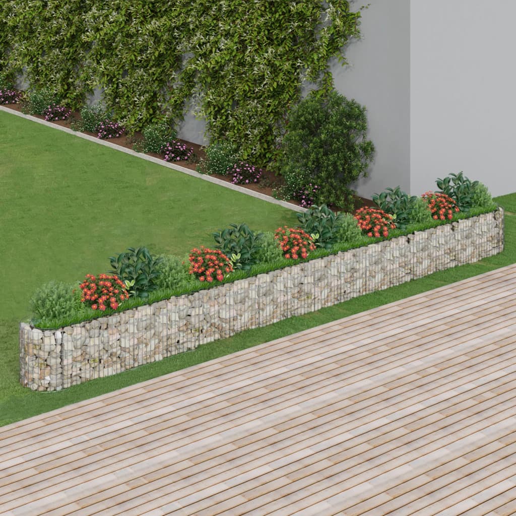 vidaXL Gabion Lit Surélevé Fer Galvanisé 610x50x50 cm