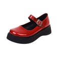 thumbnail image 1 of Chaussures pour Femmes Gothiques Punk à Talon Moyen, Plateforme, Bout Rond Peu Profond, pour Étudiantes, 1 of 9
