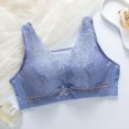 thumbnail image 2 of Virmaxy Soutien-Gorge Sans Fil pour Femmes Aguichant Mince en Dentelle Soutien-Gorge Rassemblant Sans Armature Confortable Fixe Ajustable Collection de Poitrine Coton Bleu m, 2 of 7