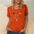 thumbnail image 2 of Dadaria T-Shirt Orange pour Femmes Manches Courtes Col Rond Attrape-Rêves d'Été TG, 2 of 5