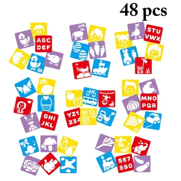 Pochoir de Dessin 48 Pcs Pochoir de Peinture Gabarit de Dessin pour Scrapbooking Bricolage