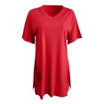 thumbnail image 5 of Pxiakgy Ensemble Deux Pièces pour Femmes Manches Courtes Décontracté Basique Shorts Rouge + S, 5 of 5
