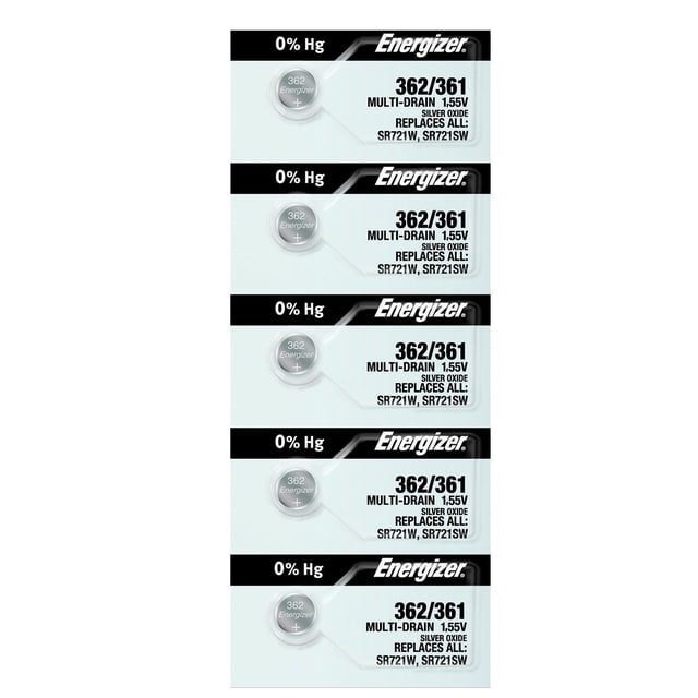 Energizer 362/361 SR721/W/SW Silver Oxide Watch Battery (5 Pack)