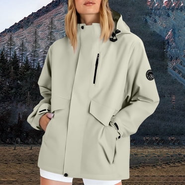 Birdeem Women's Waterproof Jacket, Lightweight Hooded Windbreaker for Outdoor Sports, Hiking Raincoat with Zipper Pockets, Casual Spring and Fall Coat