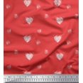 thumbnail image 1 of Soimoi Orange Poly Georgette Fabric Heart & Dots Print Sewing Fabric Yard 42 Inch Wide, 1 of 5